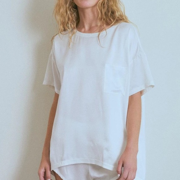 lunya Tops - Lunya Washable Silk Tee • White • L / XL